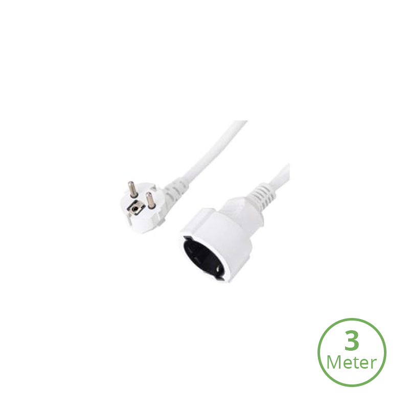 CampTechLED VERLENGKABEL | 3-POLIG | WIT | 3M