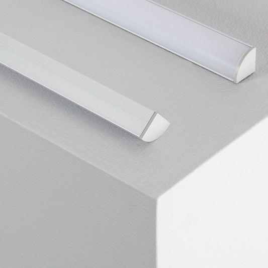 CampTechLed Aluminium Profiel Hoek Rond met Doorlopende Cover voor LED Strip tot 10 mm