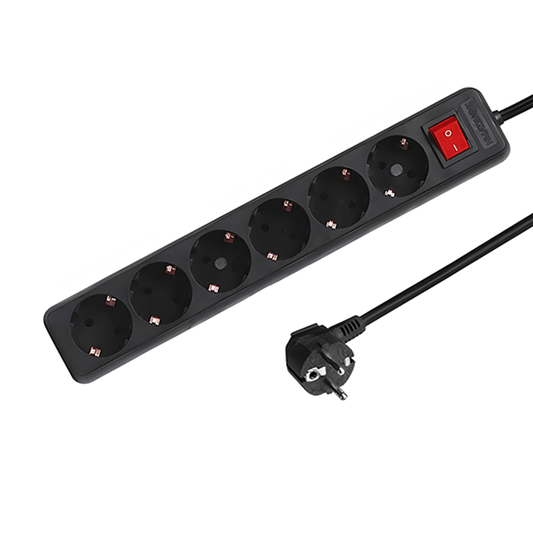 CampTechLED ZESVOUDIGE TAFELCONTACTDOOS | MET SCHAKELAAR | 1.5M |