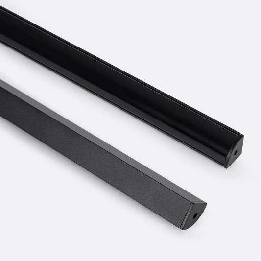 CampTechLed Aluminium Profiel Hoek Rond met Doorlopende Cover voor LED Strip tot 10 mm