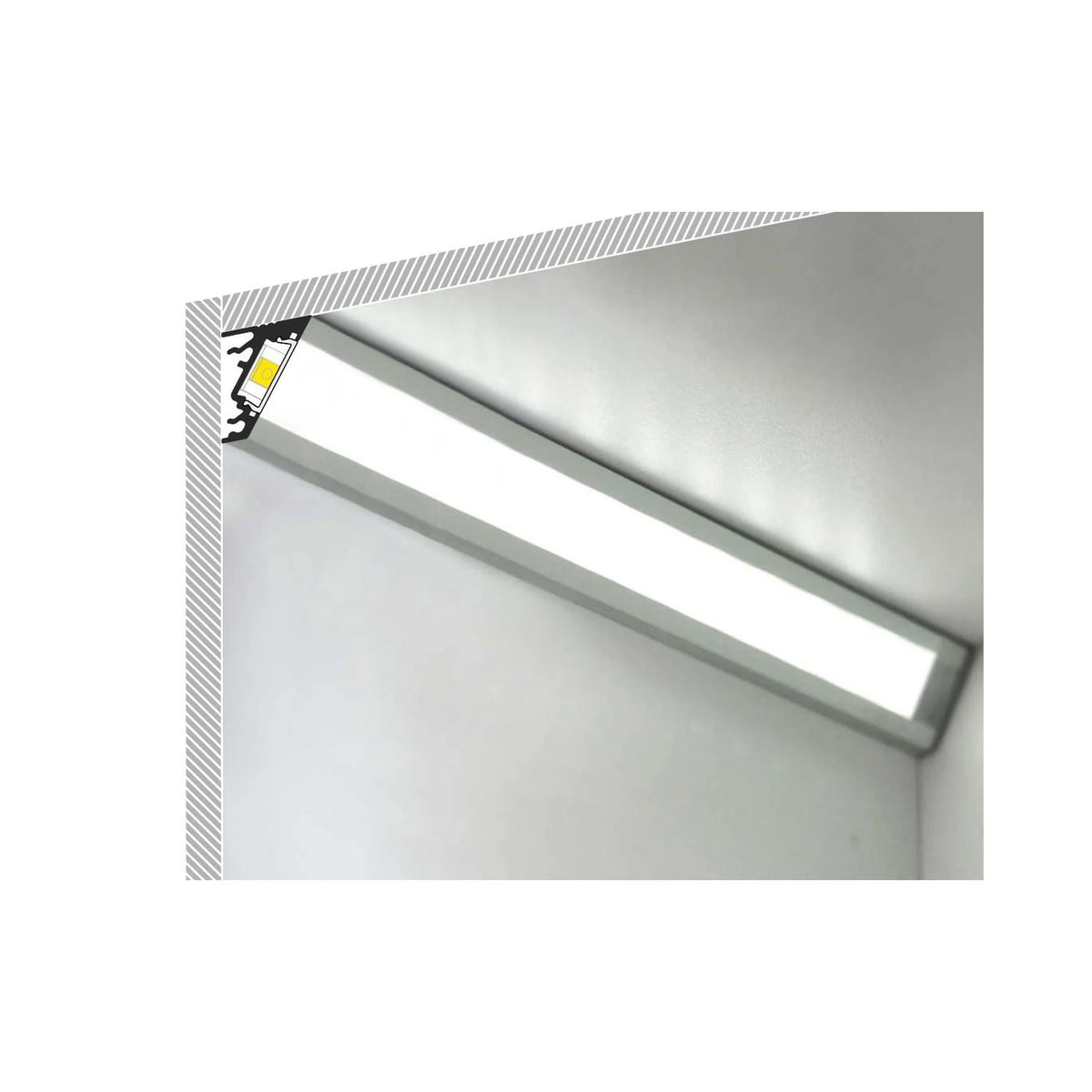 CampTechLed Aluminium Profiel Variabele Hoek voor LED Strips tot 10 mm