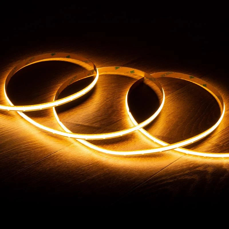 CampTechLED Led Strip 12V COB 500 LED/m 5m 12W/m 960lm/m Breedte 8mm FreeCut IP20