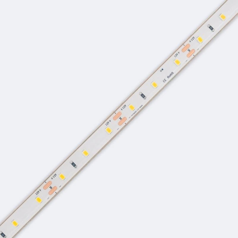 CampTechLED Led Strip 12V SMD 60 LED/m 5m 5W/m 500lm/m Breedte 10mm IP68 SILICONE FLEX