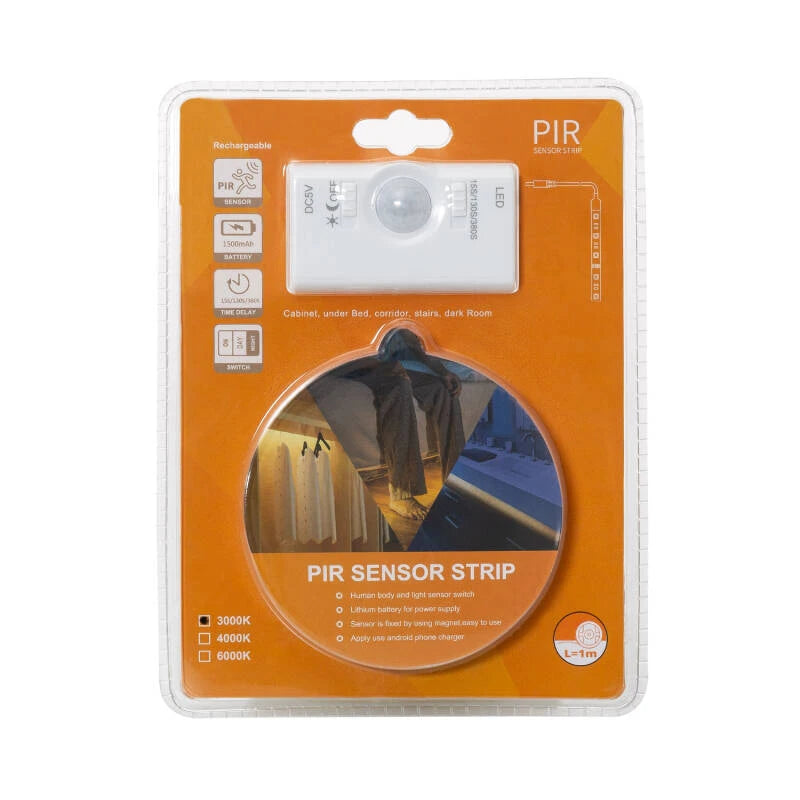 CampTechLED Led Strip met bewegingssensor 30LED/m 1m IP20 Oplaadbare Batterij
