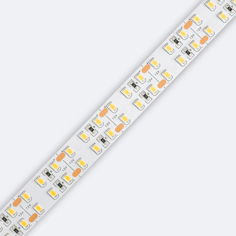 CampTechLED Led Strip 12V SMD 204 LED/m 5m 18W/m 1700lm/m Dubbele Breedte 16mm